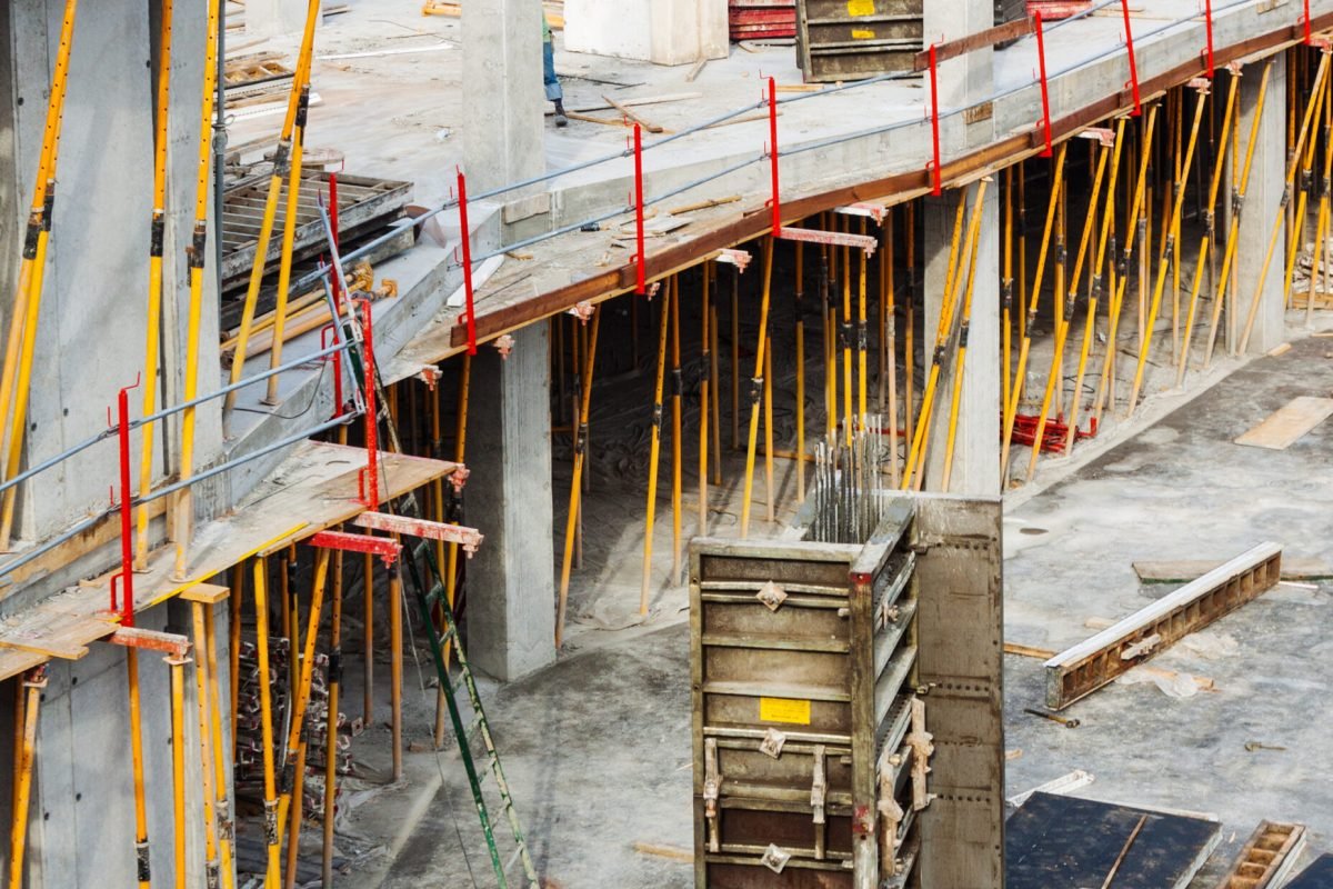 View of Construction work site in summer